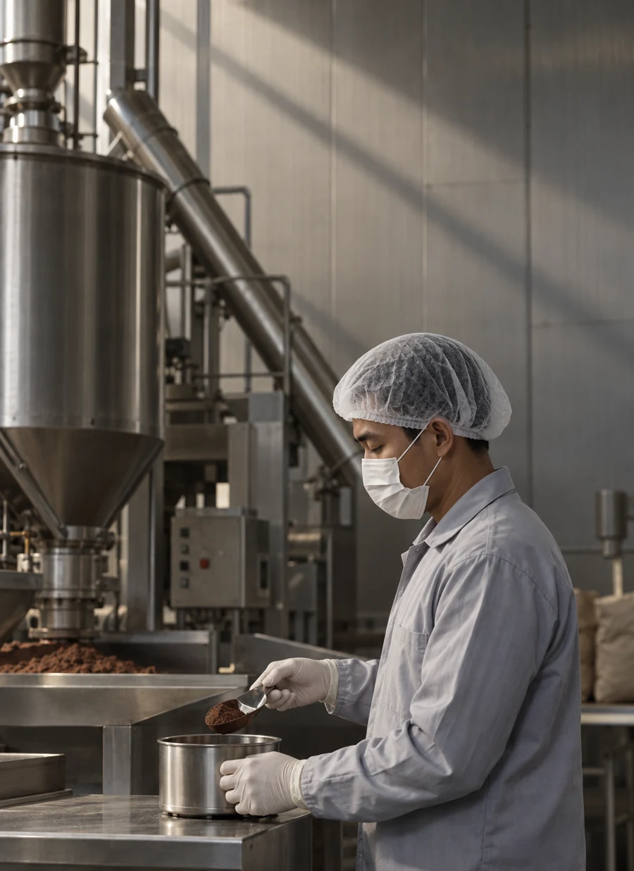 Illustrative cocoa production technician